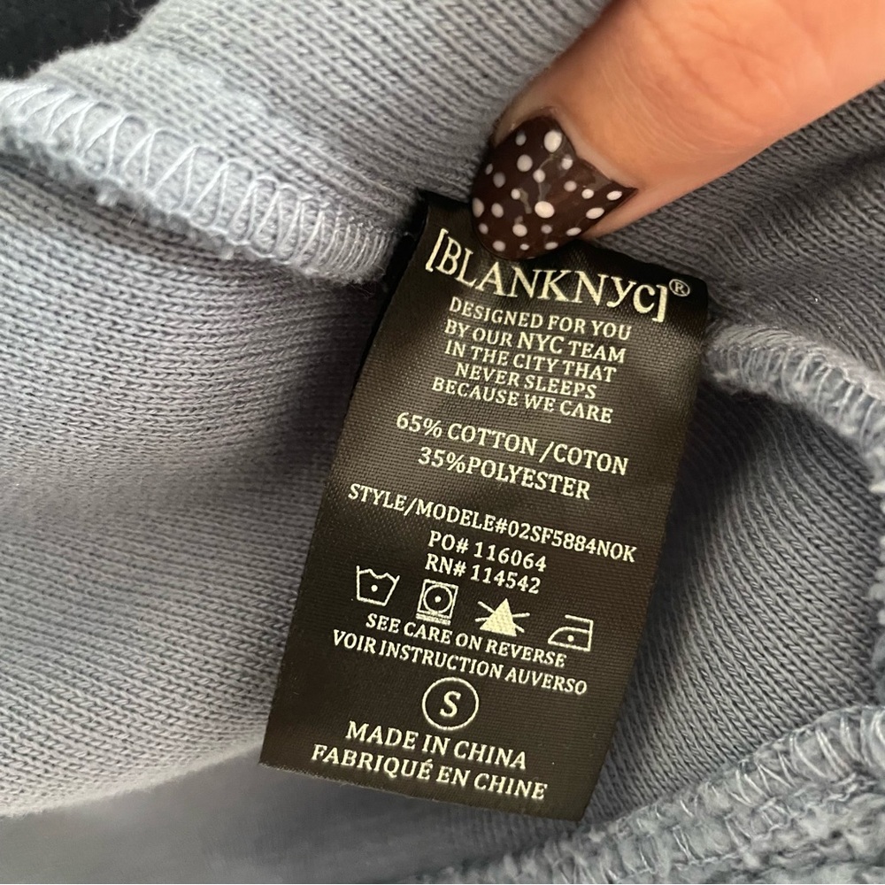 BlankNYC Fleece Cropped Trucker Jacket Blue Size Small - Picture 4 of 6